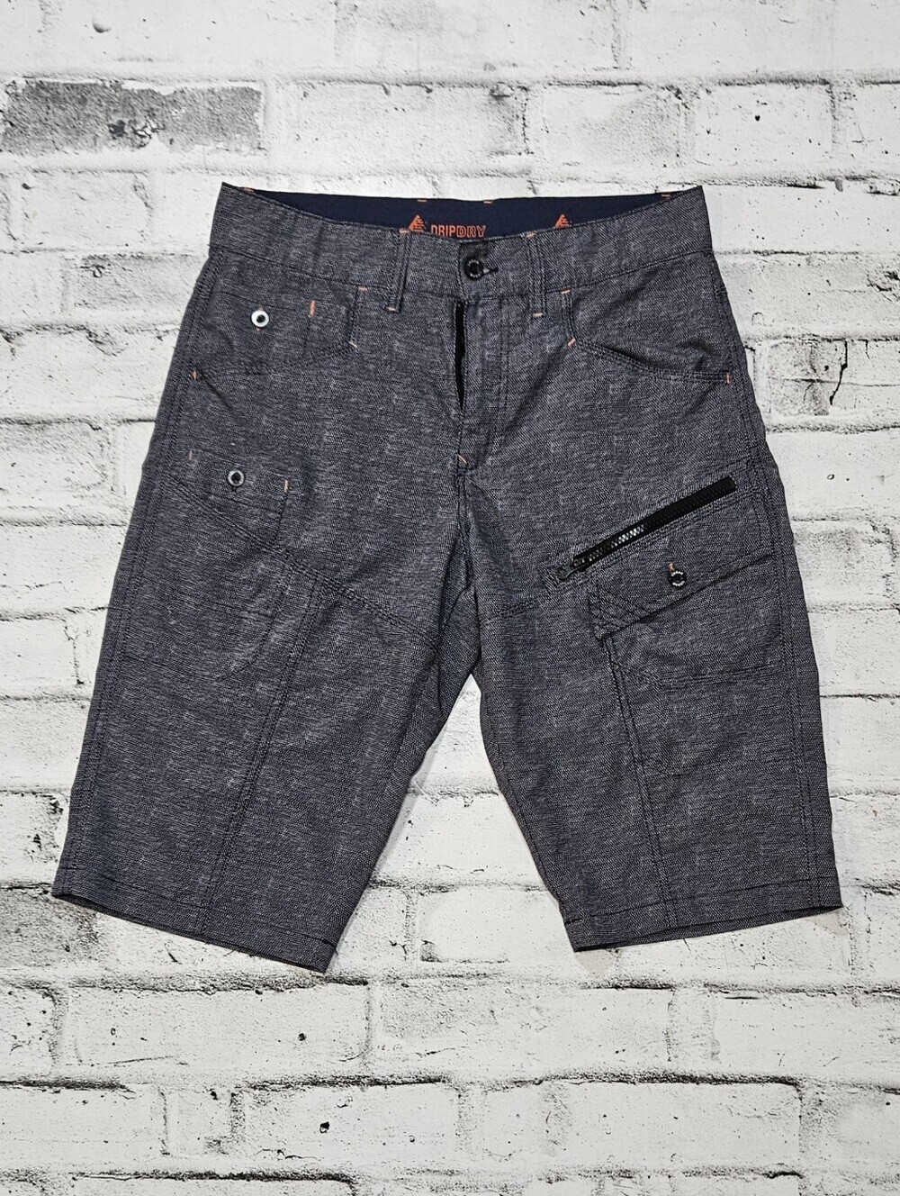 Roadrunner Drip Dry Cargo Shorts Mens 32 Gray Performance Stretch Shorts